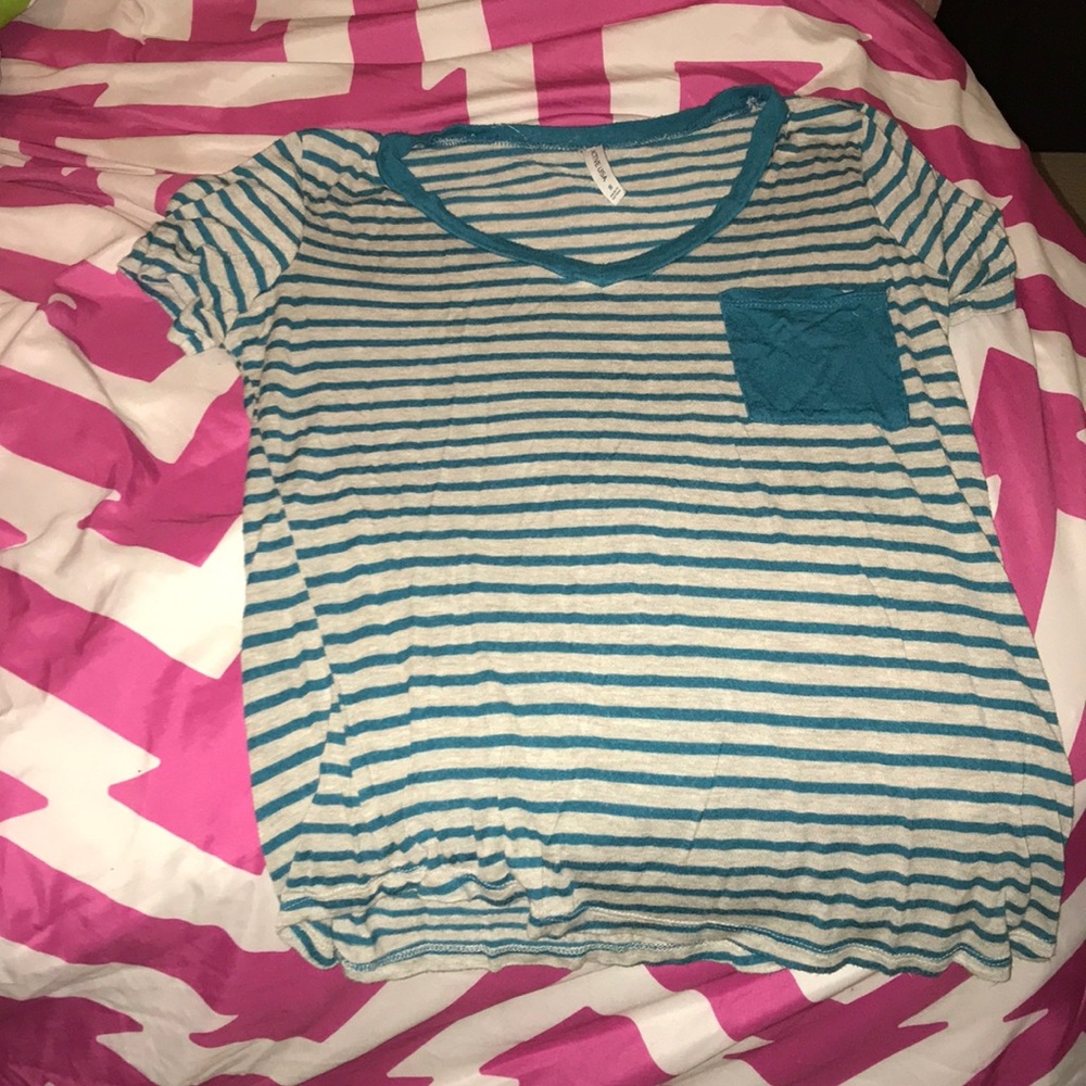 Blue and grey loose soft shirt